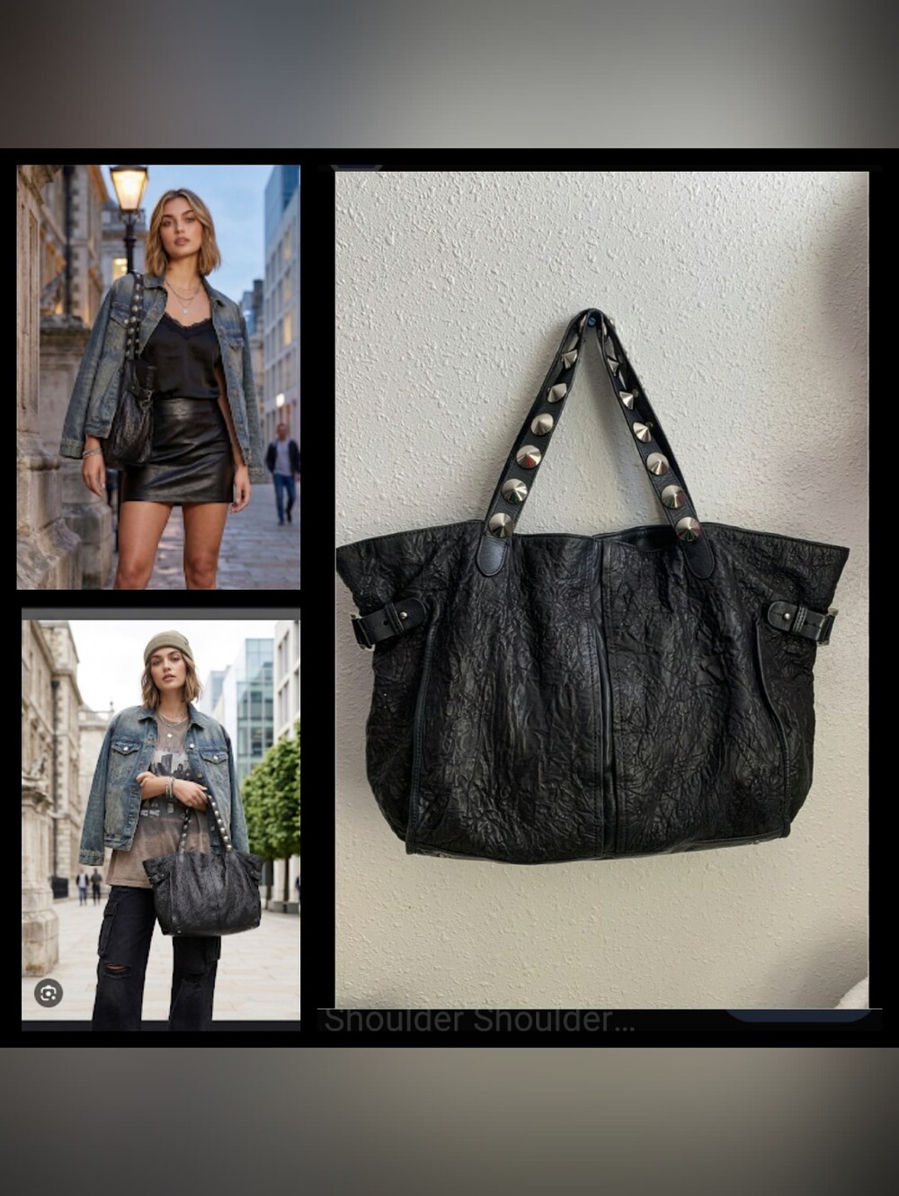 Be & D bag with its “punk modern” look of distressed, wrinkled l